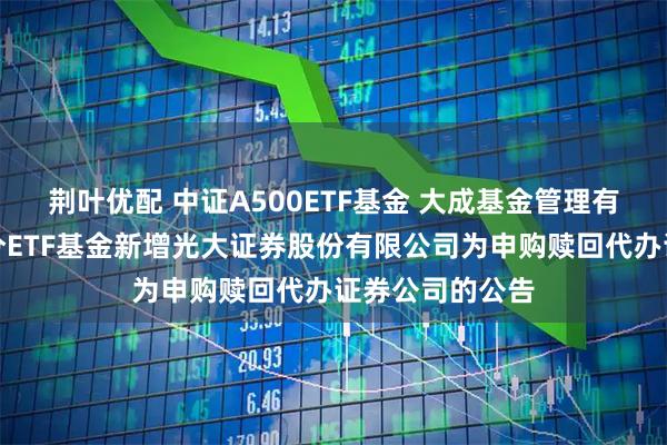荆叶优配 中证A500ETF基金 大成基金管理有限公司旗下部分ETF基金新增光大证券股份有限公司为申购赎回代办证券公司的公告